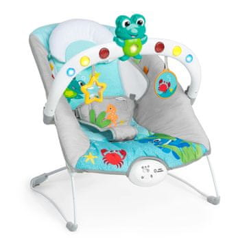 Baby Einstein Kick to It Neptun Glasbeni vibracijski ležalnik z lučkami do 9 kg