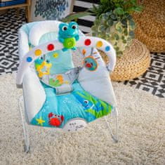 Baby Einstein Kick to It Neptun Glasbeni vibracijski ležalnik z lučkami do 9 kg