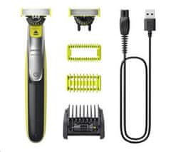 Strižnik Philips OneBlade QP2834/23, limonasto zelen, temno siv, za obraz in telo, 360° rezilo