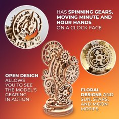 UGEARS 3D lesena mehanska uganka Steampunk ura