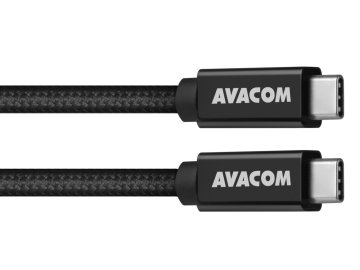 Avacom podatkovni in polnilni kabel USB Type-C - USB Type-C, 100cm, 100W E-Mark, črn