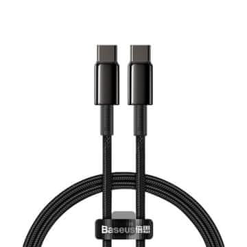 BASEUS kabel za hitro polnjenje podatkov Tungsten Gold 100W 1m USB-C do USB-C Black
