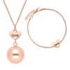 nosečniški zvonec z zapestnico Heart and Love in rose gold