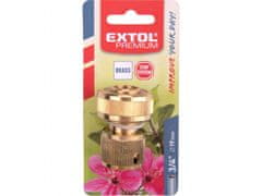 Extol Premium Hitra spojka na cevi, 3/4", STOP ventil, MEDENINA