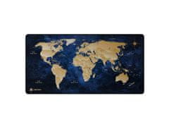 Natec Maxi podloga za miško WORLD, 80x40cm, modra