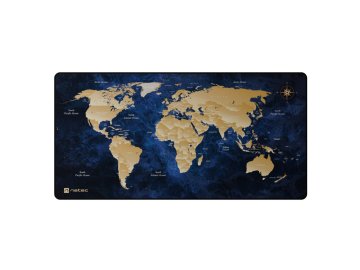 Natec Maxi podloga za miško WORLD, 80x40cm, modra