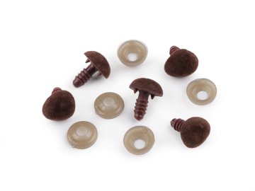 Žametni smrček s ključavnico 14x15 mm - rjav (5 kompletov)