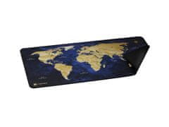 Natec Maxi podloga za miško WORLD, 80x40cm, modra