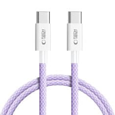 Tech-protect Ultraboost Lite kabel USB-C / USB-C PD 60W / 3A 1m, vijolična
