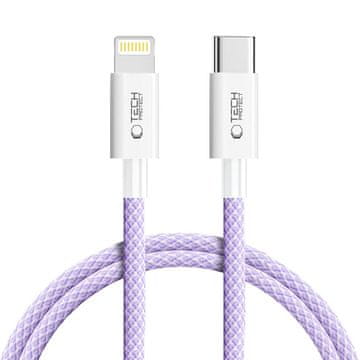 Tech-protect Ultraboost Lite kabel USB-C / Lightning PD 27W / 3A 1m, vijolična