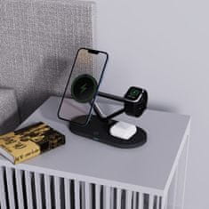 Tech-protect A41 3in1 polnilec za mobitelni telefon / Apple Watch / AirPods 15W, črna