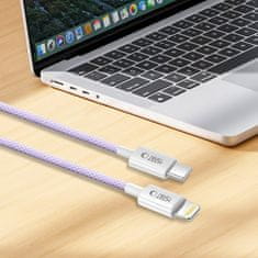 Tech-protect Ultraboost Lite kabel USB-C / Lightning PD 27W / 3A 2m, vijolična