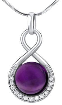 Silvego Srebrn obesek z naravnim ametistom JST14710AMP