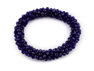 Zapestnica / gumijasta zapestnica iz rezanih kroglic - mornarsko modra