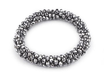 Zapestnica / gumica iz brušenih kroglic - srebrna AB