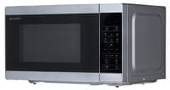 Sharp Mikrovalovna pečica Sharp YC-MS02E-S, 20 L, 800 W, Inox, s stranskim odpiranjem, dotikovno upravljanje, LED zaslon