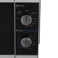 Sharp Mikrovalovna pečica Sharp YC-MG01E-S 20L, 800W, kombinirana, s turntable, črna/siva, 5 stopenj moči, mehanični časomer