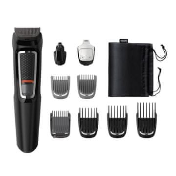 Philips Philips MULTIGROOM Series 3000 9 orodij 9-v-1, električni striženje za obraz in lase, črni, z vso opremo