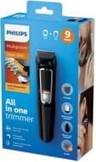 Philips Philips MULTIGROOM Series 3000 9 orodij 9-v-1, električni striženje za obraz in lase, črni, z vso opremo