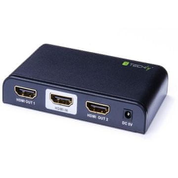 Techly Techly IDATA HDMI2-4K2: HDMI splitter z 2 HDMI izhodi, podpora za 4K, CE, FCC, RoHS, črn.