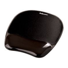 Fellowes Podloga za miško FEL Crystal z gel oporo za zapestje, črna