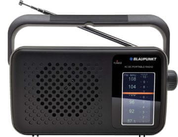 Blaupunkt Prenosni analogni radio Blaupunkt PR8BK, črn, z rotacijsko regulacijo glasnosti in slušalkami, idealen za uživanje v FM radiu.