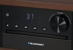 Blaupunkt Mikrosistem MS22BT z Bluetooth, CD predvajalnikom in daljinskim upravljalnikom, črna barva, 50 W RMS audio moč