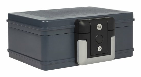 Yale Mala varnostna škatla Yale YFWC/154/KB1, plastična, odporna na ogenj in vodo, zmogljivost 4 L, s 2 ključi, siva