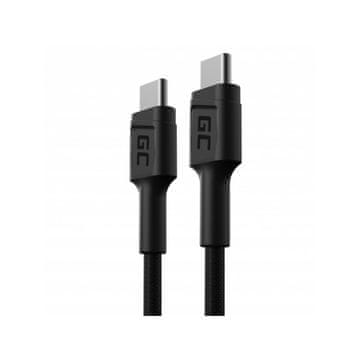 Green Cell USB C kabel Green Cell KABGC31, 0.3 m, USB 2.0, črn, hitrosti prenosa do 480 Mbit/s, močna napajanja do 60 W