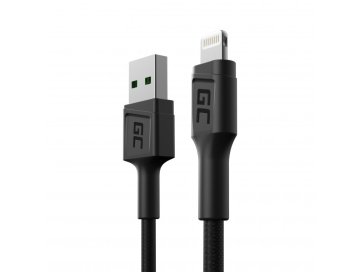 Green Cell Kabel Green Cell KABGC24 Lightning 0,3 m, črni, za hitro povezavo (USB A - Lightning)