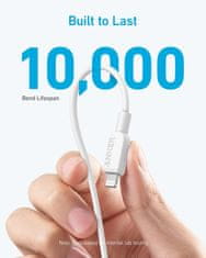 Anker Anker 240W USB-C do USB-C kabel 0,9 m – visokozmogljiv bel kabel za hitro polnjenje in prenos podatkov