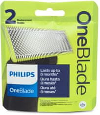 Philips Philips Norelco OneBlade QP220/51 - Rezervni rezila za britvico, 2 kosa, enostavno čiščenje, za model QP25xx, QP26xx, QP65xx, QP66xx
