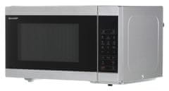 Sharp Mikrovalovna pečica Sharp YC-MG81E-S s funkcijo žara, 28 L, 900 W, črna in siva, s digitalnim časomerom in otroško ključavnico