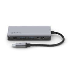 Belkin Belkin AVC006btSGY USB 3.2 Gen 1 (3.1 Gen 1) Tip-C Srebrne Hub z HDMI in USB 3.2 Porti, 4K Ultra HD