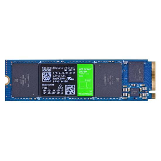 WD Western Digital Green SN350 500 GB M.2 PCIe 3.0 NVMe TLC SSD, visoka hitrost branja do 2400 MB/s, zanesljivost in trajnost