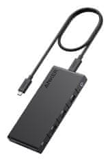 Anker Anker 364 USB Type-C Hub 5000 Mbit/s, 10 vhodov, 4K Ultra HD, črn, hitrost prenosa, USB PD do 85 W, 0.5 m kabel