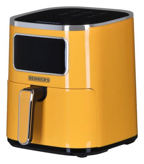slomart Heinrich's HFR 8216 Rumena električna friteza s prostornino 5,0 l in močjo 1450 W, enostavna za čiščenje, 6 programov