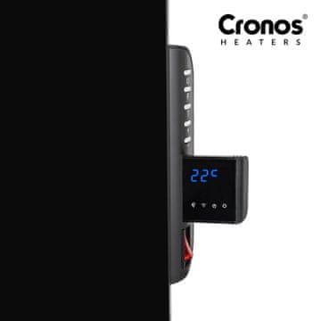 slomart Infraredni električni grelnik Cronos Synthelith CRG-720TWP, 720 W, črno steklo, Wi-Fi, daljinski upravljalnik