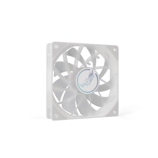 slomart Valkyrie V12F ARGB beli ventilator - visokozmogljiv s Fluid Dynamic Bearing, RGB osvetlitev, 700-1850 RPM, 75 CFM