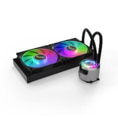 slomart Valkyrie Jarn 280 ARGB vodno hlajenje - AIO, 2 ventilatorja, LGA AM4/1151/2066, 2500 RPM, aluminijasti radiator
