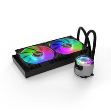 slomart Valkyrie Jarn 280 ARGB vodno hlajenje - AIO, 2 ventilatorja, LGA AM4/1151/2066, 2500 RPM, aluminijasti radiator