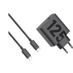 slomart Motorola TurboPower Wall Charger 125W USB-C s 1m kabelom, črn, hitro polnjenje Power Delivery 3.0