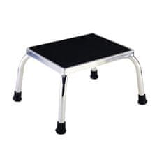 slomart Predalčni protizdrsni korak iz črnega in kromiranega kovine, nosilnost do 120 kg, dimenzije 28x36 cm, višina 24 cm