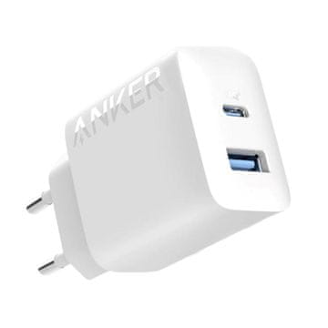 slomart Anker 312 20W polnilnik z 1x USB-A in 1x USB-C, bel, hitro polnjenje Power Delivery 3.0, univerzalni notranji polnilec