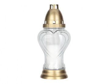 Pokopališka svetilka DEKOR HEART steklo 115g 11x23cm