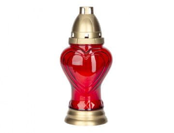 Pokopališka svetilka DEKOR HEART steklo 115g 11x23cm