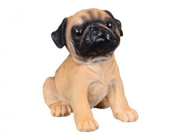 Pes Mops sedeči iz poliresina 14x19x20cm