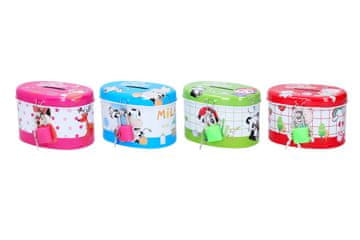 Ovalna pločevinasta blagajna 10x6,5 cm