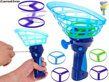 Gametime Žoga za lovljenje 19 cm z diski za izmet 4 kosi - mešanica barv (modra, rumena)