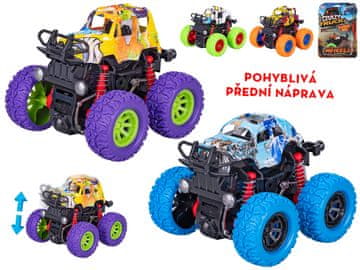 Crazy Truck monster truck 9 cm vztrajnik velika kolesa grafiti - mešanica barv (modra, zelena, oranžna, vijolična)